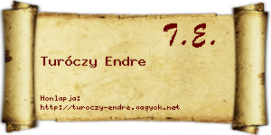 Turóczy Endre névjegykártya